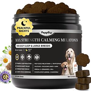 POPPAW Melatonin for Dogs - Dog Calming Chews for Sleep & Emotional Support $14.99