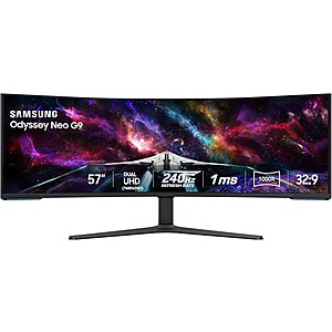 Samsung 57" Odyssey Neo G9 Dual 4K UHD 7680x2160 240Hz 1000R Gaming Monitor $1152.79 + Free Shipping w/ Prime
