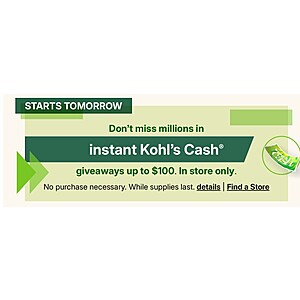 Kohls Cash Giveaway Aug 22+23