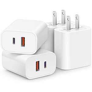 $9.98* | 4-Pk CXX 2-Port 20W USB-C + QC 3.0 USB-A Wall Adapters at Amazon