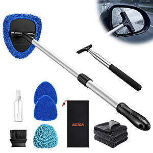 AstroAI 8-in-1 Window Cleaning Kit with Squeegee, Spray Bottle, Air Vent Brush, Wash Mitt, Drying Towel & Storage Bag $12.99