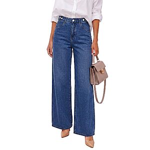 GRAPENT Women's High Waisted Baggy Stretch Wide Leg Jeans (Indigo Skyblue) $17.99 + Free Shipping w/ Prime or on $35+