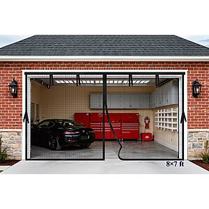 Kitsure Fiberglass Garage Door Screen: 1-Car 8' x 7' $16.99, 2-Car 16' x 7' $27.99 + Free Shipping w/ Prime or on $35+