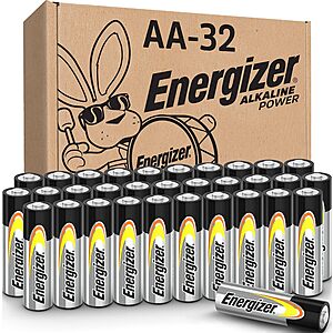 $15.19 or less S&S AMAZON Energizer AA or AAA Batteries Alkaline Power, 32 Count Alkaline Double A Battery Pack