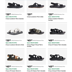 Chaco Men's/Women's Sandals/Slides $39.99 or less + Free S&H w/ Prime at Woot!