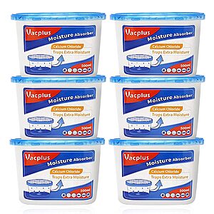 6-Pack 10.5-Oz Vacplus Moisture Absorber for Small Spaces (Fragrance Free) $9.89 w/ S&S + Free Shipping w/ Prime or on $35+