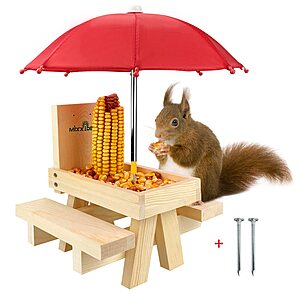 Amazon – MIXXIDEA Squirrel Feeder Table w/ Umbrella $9.34 w/ Code