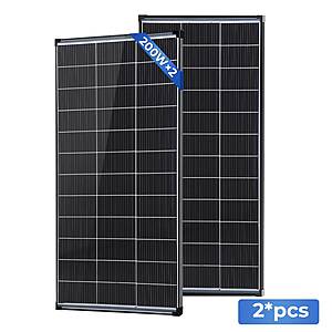 AeternaSol 400W (Two 200W Panels) N-Type Bifacial Solar Panel 25% Efficiency 12V IP68 $102 + Free S/H