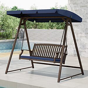 Grand Patio 2-Seat Porch Swing, Patio Swing with Adjustable Tilt Canopy $109.99