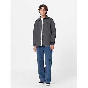 Dickies Men's Oakport Coaches Jacket, Charcoal Grey, Small $14.09