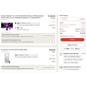 [LG Partner Store] 45" UltraGear evo OLED 5K2K WUHD 165Hz / WFHD Dual Mode 330Hz Gaming Monitor $1170 and LG Puricare Air Purifier + Free Shipping