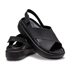 Crocs Women's Crocs Brooklyn Luxe Cross Strap Platform Sandals (Black, Tan, Sizes: 6-10) $27.99 + Free Shipping w/ Prime