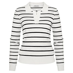 Kate Kasin Women's Long Sleeve Classic V Neck Casual Fall Winter Polo Sweater Tops $12.49