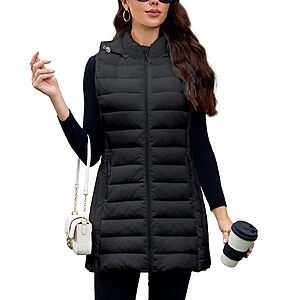 Amazon – MODERN BUBBLE Women's Long Hooded Puffer Vest $18.49–$24.99 w/ Code