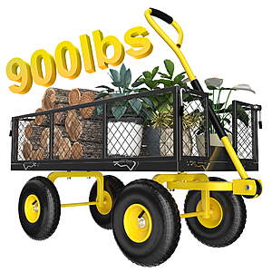 Firstness Heavy Duty Garden Cart, 900 lbs Capacity Garden Wagon with Removable Sides, Black $89.99