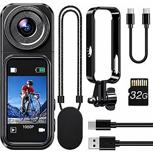 BOBLOV W2 1080p Mini Body Camera w/ 32GB Storage, 1.47" Touchscreen & 180° Rotating Lens $27.99 + Free Shipping w/ Prime or on $35+