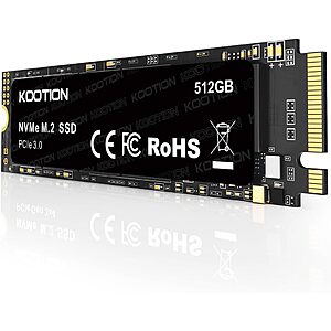 KOOTION 512GB PCIe 3.0 M.2 Internal Solid State Drive $79.88