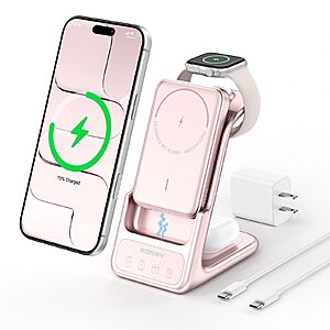 Amazon – RORRY AuraDock 3-in-1 Apple Charging Station + 5000mAh/10000mAh Power Bank $32.49–$48.05 w/ Code