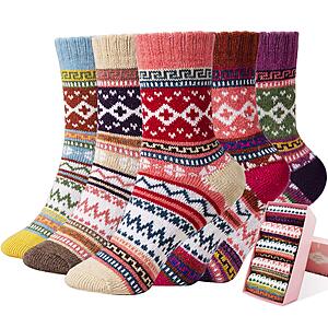 Amazon – ICEIVY Women's Wool-Blend Winter Socks 5-Pair $9.99–$12.49 w/ Code