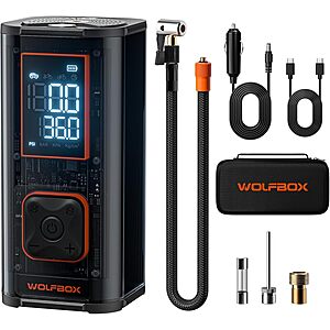 150PSI 45LPM WOLFBOX Heavy Duty Dual Cylinder Portable Tire Inflator $37 + Free S&H