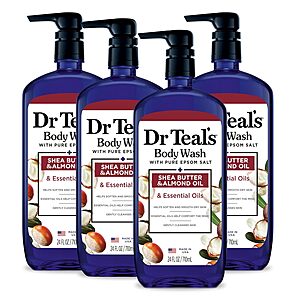 4-Pack 24-Oz Dr Teal's Shea Butter & Almond Oil Body Wash w/ Pure Epsom Salt $16.90 ($4.22 Each) w/ S&S + Free Shipping w/ Prime or on $35+