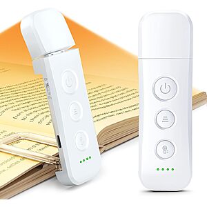 12-LED Glocusent Rechargeable Book Light w/ 5 Color Temperatures & 5 Brightness Levels (White) $5.99 + Free Shipping w/ Prime or on $35+