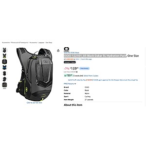 OGIO 122101_03 Black Dakar 3L Hydration Pack $139.99
