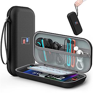 DIGIROOT Hard Shell Switch Case for Nintendo Switch 2, Switch & OLED (Black) $6.99 + Free Shipping w/ Prime or on $35+