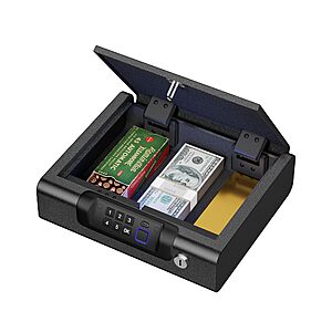 BILLCONCH Biometric Safe w/ Electronic Lock & LED Light (Black) $34.99 + Free Shipping w/ Prime or on $35+