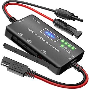 SUNAPEX MPPT Solar Charge Controller 12V 10A for LiFePO4 AGM Gel Batteries