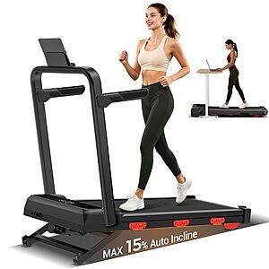 LONTEK 15% Auto Incline Walking Pad Treadmill w/ 43" Armrests & 7.5 MPH Top Speed $159.99 + Free Shipping