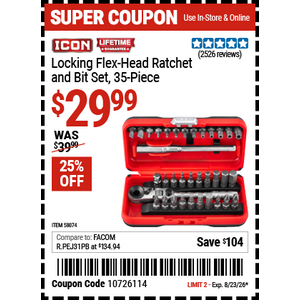 Icon mini ratchet set at Harbor Freight $30 with coupon