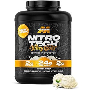 [SnS, AC] $32.31* | 5-Lb MuscleTech Nitro-Tech 100% Whey Gold Protein Powder (Vanilla) at Amazon