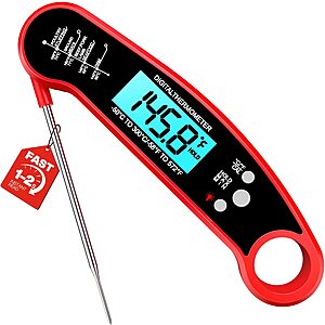 Instant Read Meat Thermometer Digital, 1-2 Sec, Food, Cooking, Grilling $9.98