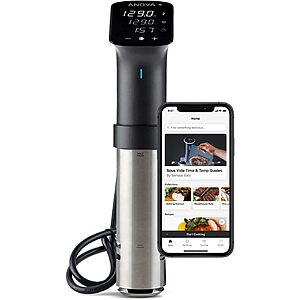 Anova Culinary Sous Vide Precision Cooker Pro, 1200 Watts, Black and Silver $199