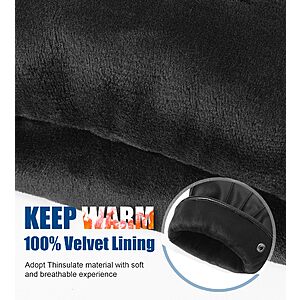 Aegend PU Leather Gloves for Men, Soft Warm Velvet Lining Full Hand Touchscreen $3.84