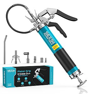 Seesii 8000 PSI Pistol Grip Grease Gun Kit w/ Quick-Release Coupler & 90° Adapter $22.67 + Free Shipping w/ Prime or on $35+