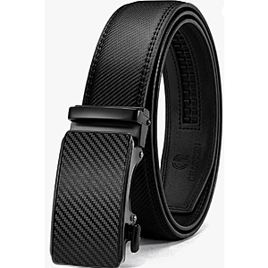 CHAOREN Leather Ratchet Belt Men 1 3/8" for Dress Pants - Micro Adjustable $5