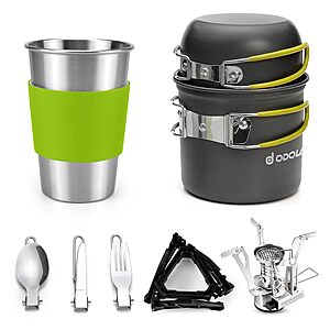 9-Pc Odoland Camping Cookware & Stove Set (2 colors) $11.59 + Free Shipping w/ Prime or on $35+