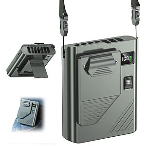 Eastfox Wearable Waist & Neck Clip-On Fan (Black or Green) $9.99 + Free Shipping w/ Prime or on $35+