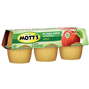 $11.98 15% S&S and Clip Q Mott's No Sugar Added Applesauce, 3.9 Oz Cups, 72 Count (12 Packs Of 6)