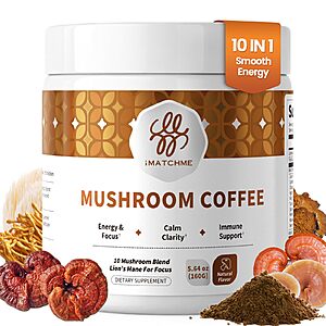 iMATCHME Mushroom Coffee 50 Servings $9.59 + Free Shipping w/ Prime or on $35+