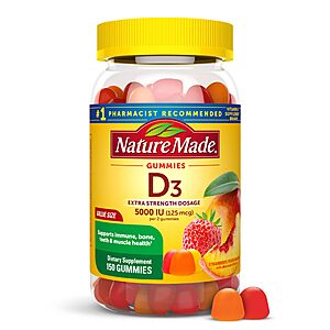 [S&S] Nature Made Vitamin D3 5000 IU per Serving, 150 Vitamin D Gummies $9.12