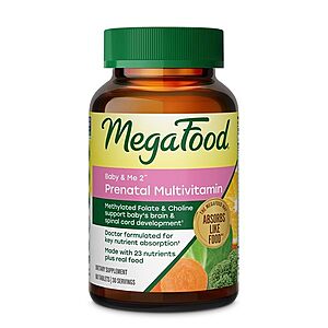 MegaFood Baby & Me 2 Prenatal Vitamins, Doctor Formulated, 60 Tablets $27.65