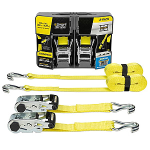 SmartStraps 1.5 in. x 14 ft. Premium RatchetX Tie Down Strap, 1667 lb., Yellow, 2 pk. $19.99