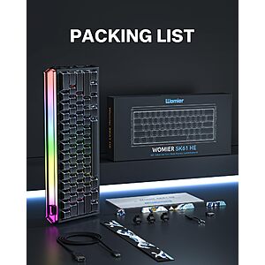 Womier SK61 HE Hall Effect Keyboard – $63.99 (28% Off)
