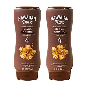[SnS, AC] $9.07 | 2-Pack 8-Oz Hawaiian Tropic Island Tanning Lotion, SPF 4 at Amazon