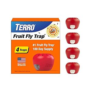 4-Pack TERRO GAR-02 Fruit Fly Trap w/ 180-Day Lure Supply $8.99 + Free S&H w/ Prime at Woot!