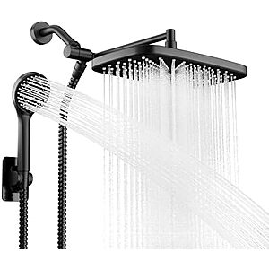 $28.79* | 10" Seacity Wide Rain Shower Head w/ 5 Modes Handheld Shower Head (Matte Black) at Amazon