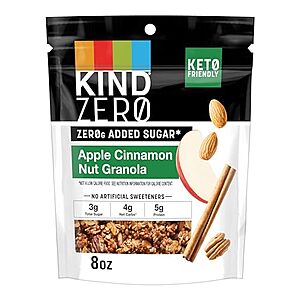 [SnS, AC] $9.06* | 5-Count 8-Oz KIND Zero Added Sugar Granola (Apple Cinnamon Nut) at Amazon